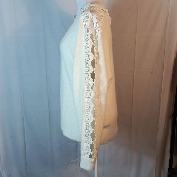 Sweet Lovely by Jen Fuzzy Lace Sweater - Picture 4 of 9